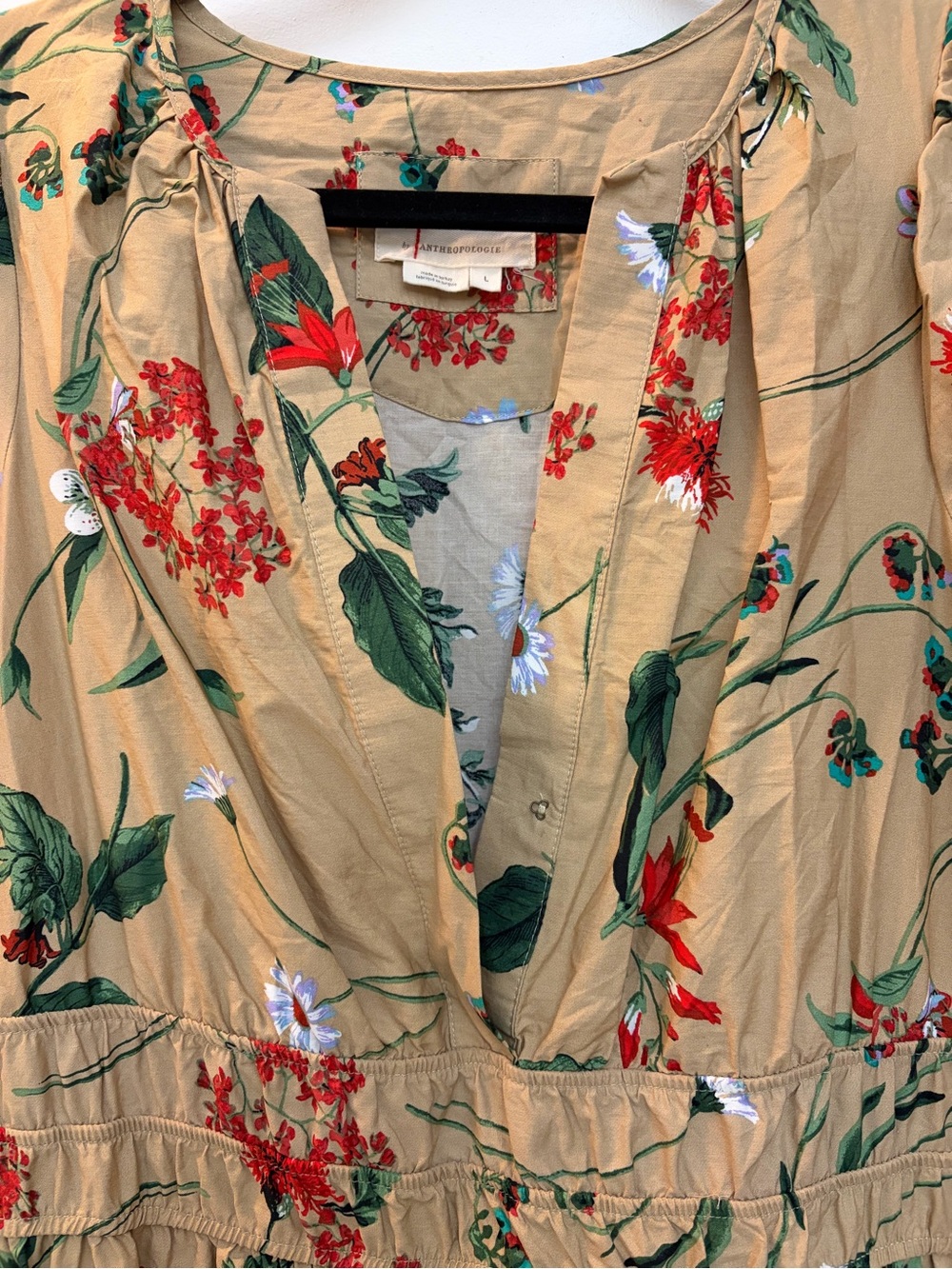 Like New Anthropologie Somerset Dress - Khaki Floral - Picture 7 of 12